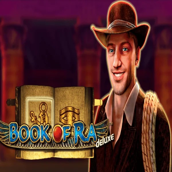 Book of Ra Deluxe logo – Slots by Novomatic at CrownPlay Casino