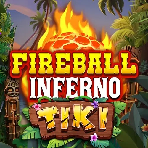 Fireball Inferno Tiki slot logo by NetEnt at CrownPlay Casino