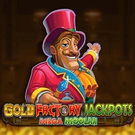 Gold Factory Jackpots Mega Moolah slot visual from Aurum Signature Studios available on ccrownplay.com