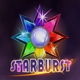 Official Slots logo: Starburst by NetEnt at CrownPlay Casino