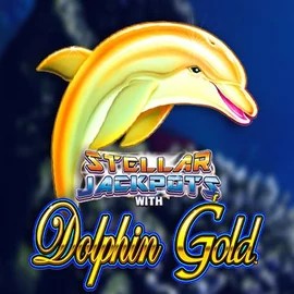 Dolphin Gold with Stellar Jackpots logo by Lightning Box Game at CrownPlay Casino